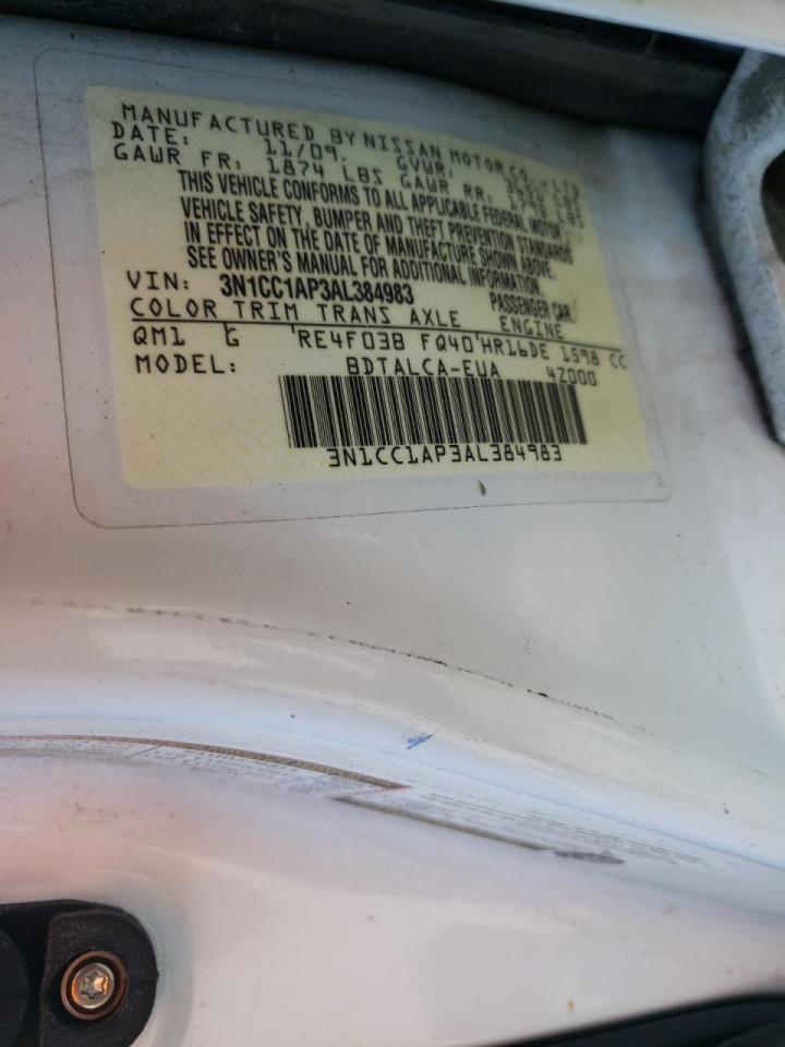 Photo 10 from auction – 2010 NISSAN VERSA S with VIN 3N1CC1AP3AL384983