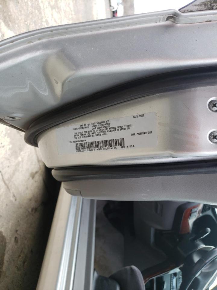 Photo 10 from auction – 2004 SUBARU LEGACY L S with VIN 4S3BH625847303814