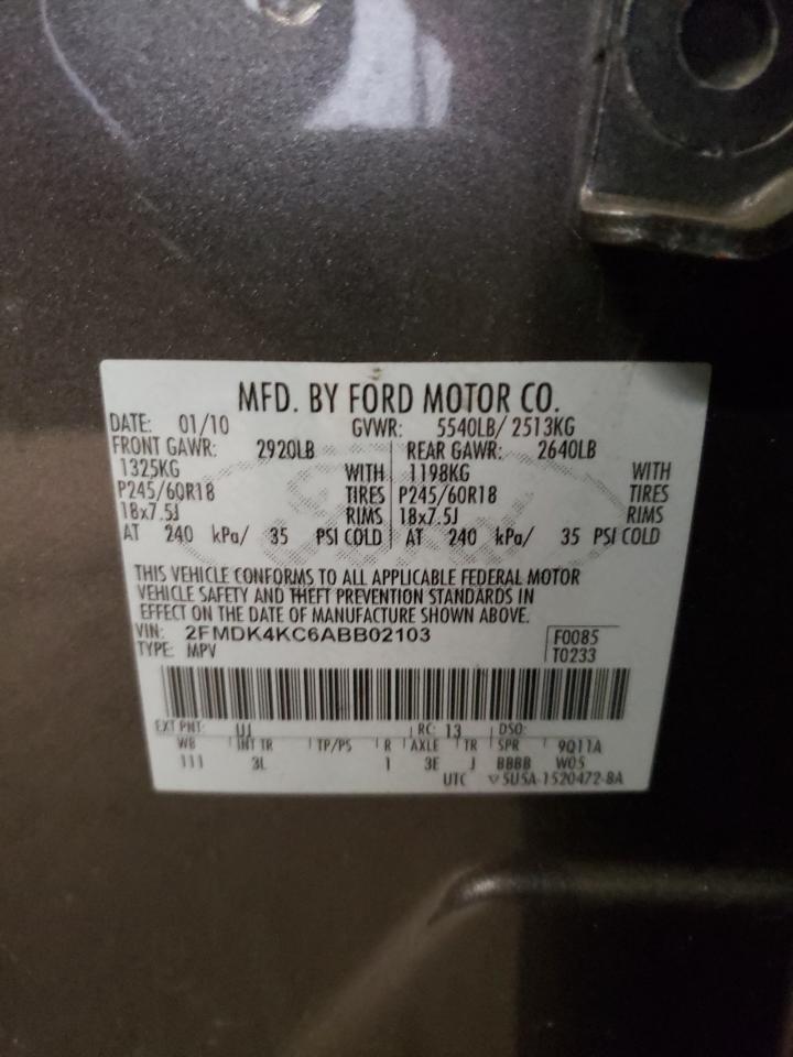 Photo 10 from auction – 2010 FORD EDGE LIMIT with VIN 2FMDK4KC6ABB02103