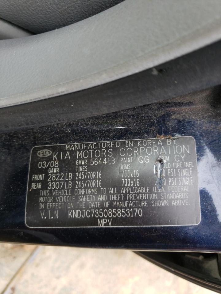 Photo 10 from auction – 2008 KIA SORENTO EX with VIN KNDJC735085853170