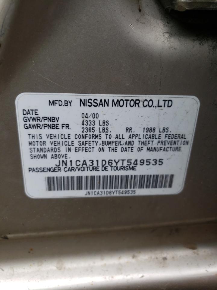 Photo 10 from auction – 2000 NISSAN MAXIMA GLE with VIN JN1CA31D6YT549535