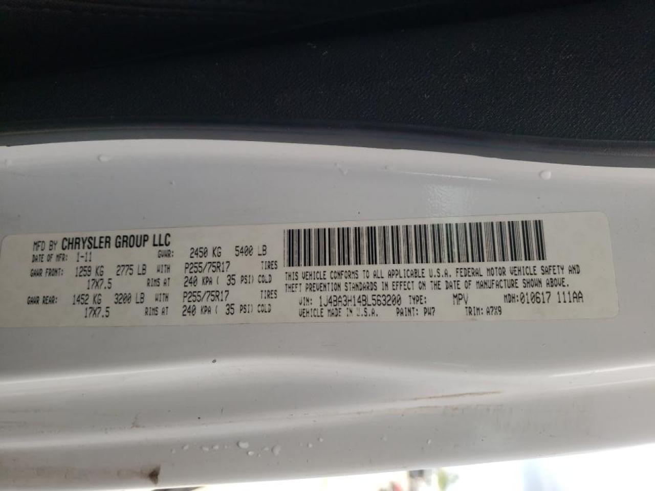 Photo 10 from auction – 2011 JEEP WRANGLER U with VIN 1J4BA3H14BL563200