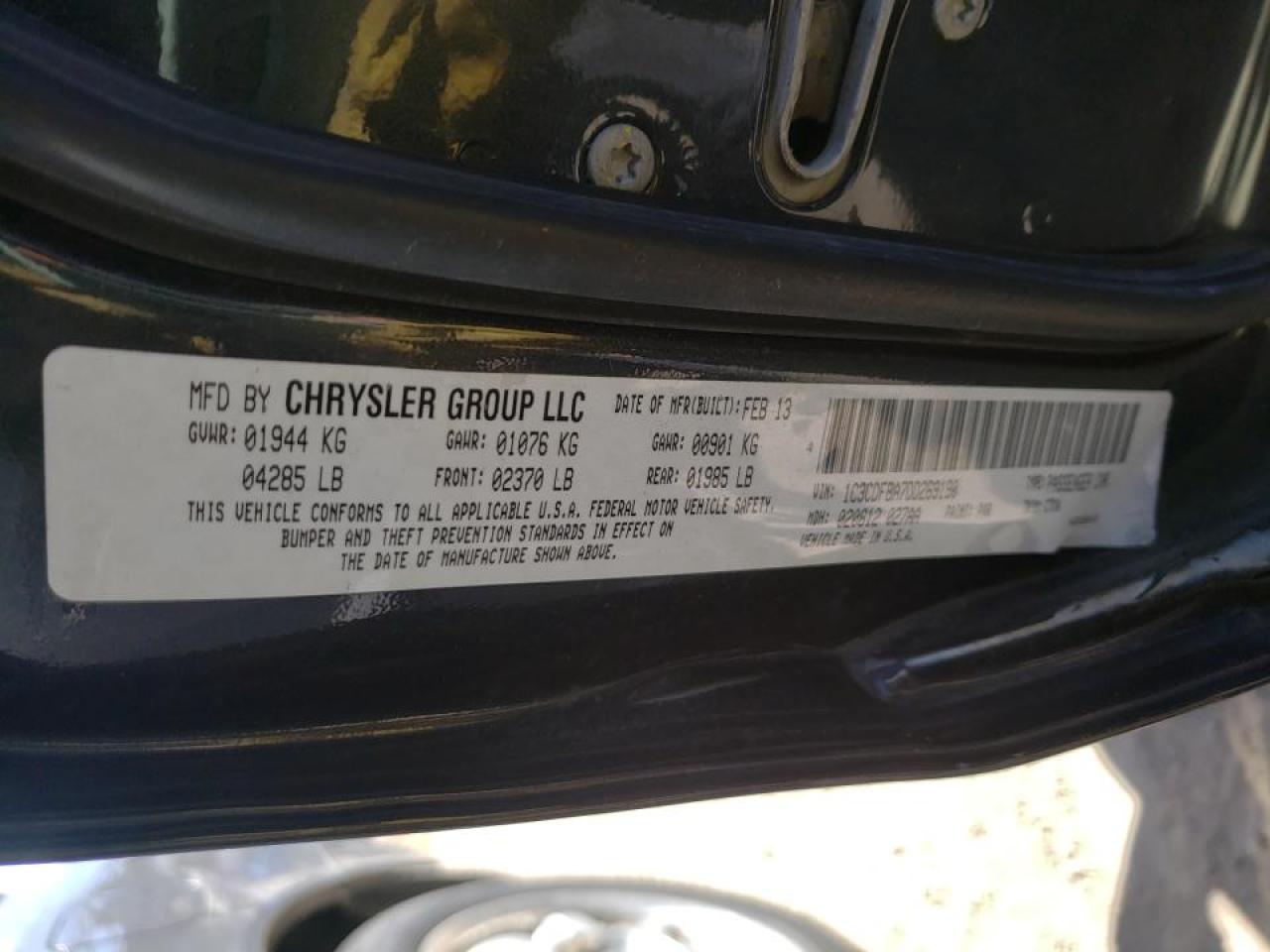 Photo 10 from auction – 2013 DODGE DART SXT with VIN 1C3CDFBA7DD269190