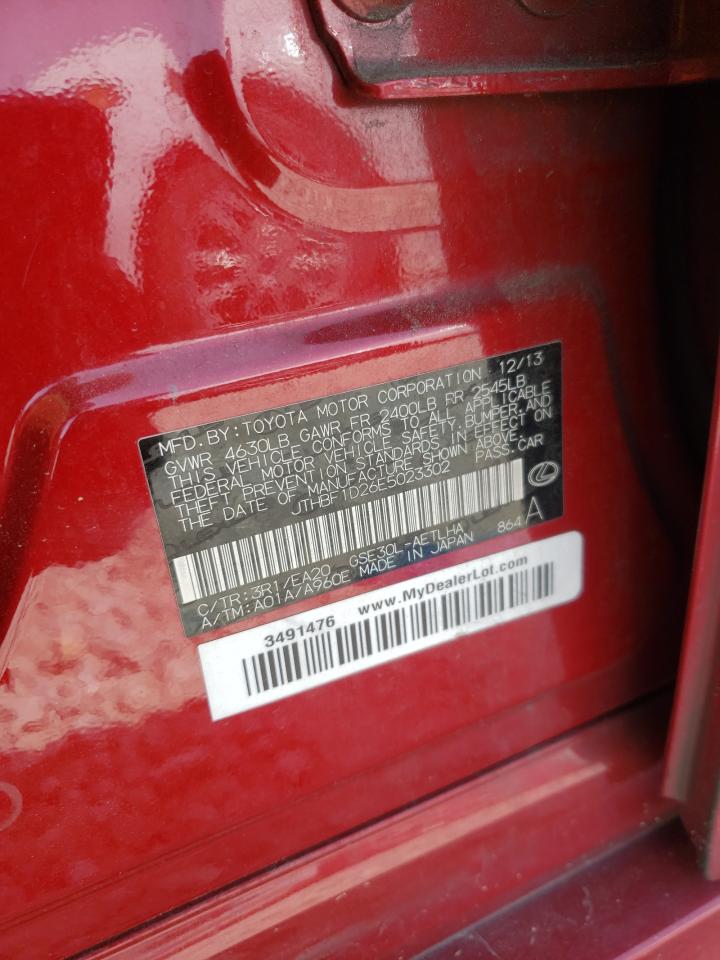 Photo 10 from auction – 2014 LEXUS IS 250 with VIN JTHBF1D26E5023302