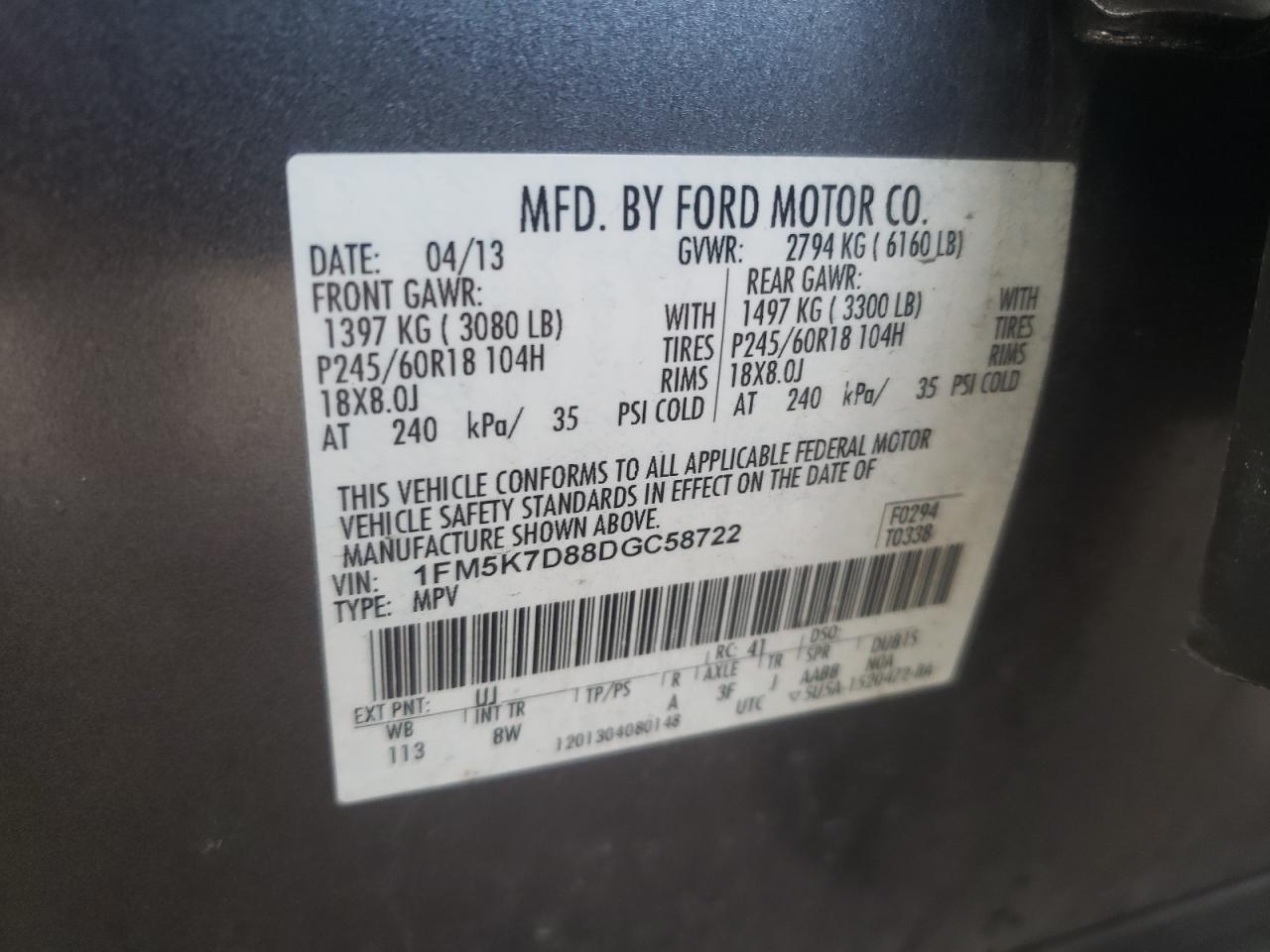 Photo 10 from auction – 2013 FORD EXPLORER X with VIN 1FM5K7D88DGC58722
