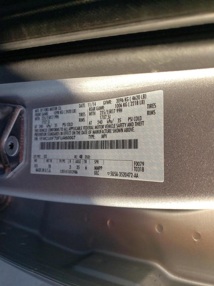Photo 10 from auction – 2015 FORD ESCAPE S with VIN 1FMCU0F70FUA60007