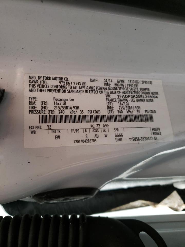 Photo 10 from auction – 2014 FORD FOCUS SE with VIN 1FADP3K20EL318094