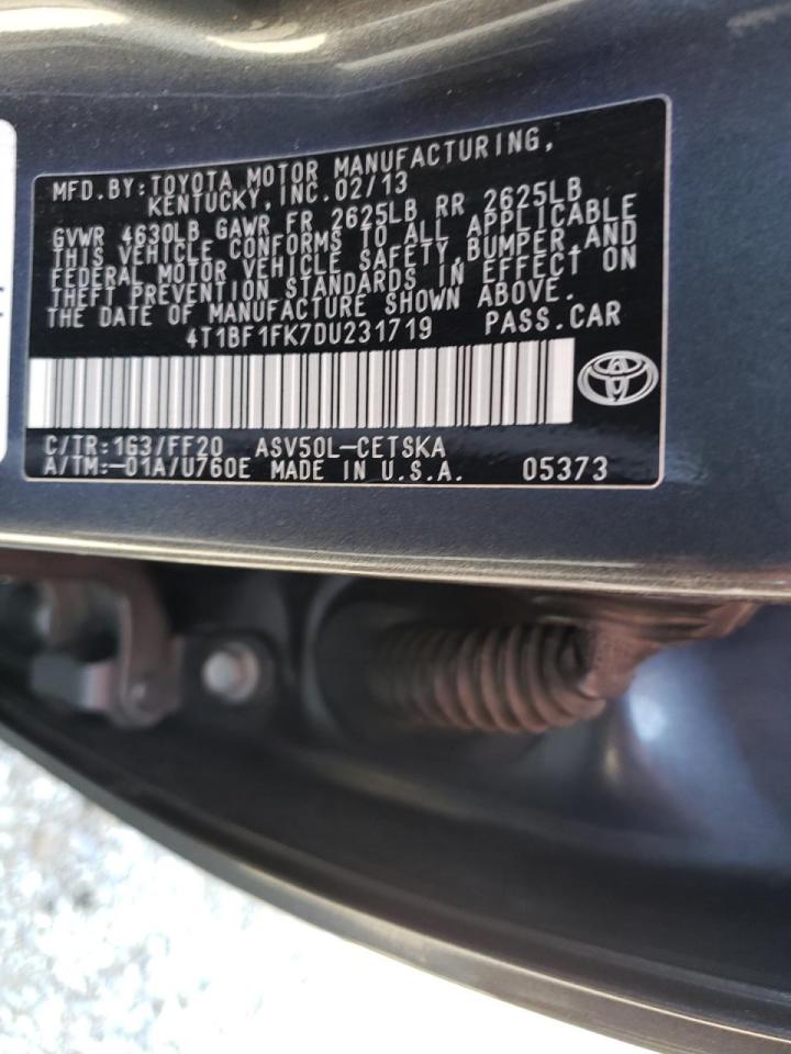 Photo 10 from auction – 2013 TOYOTA CAMRY L with VIN 4T1BF1FK7DU231719
