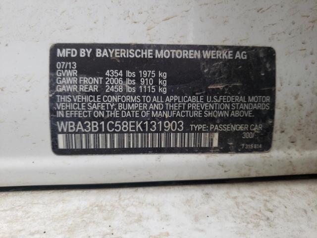 Photo 10 from auction – 2014 BMW 320 I with VIN WBA3B1C58EK131903
