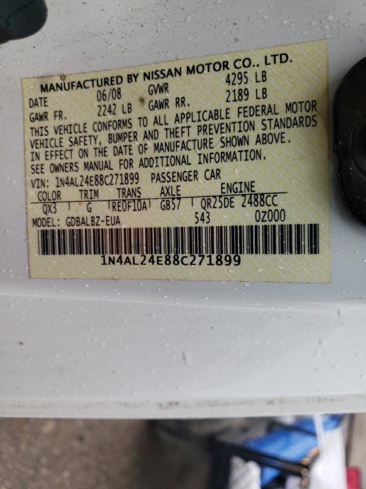 Photo 10 from auction – 2008 NISSAN ALTIMA 2.5 with VIN 1N4AL24E88C271899