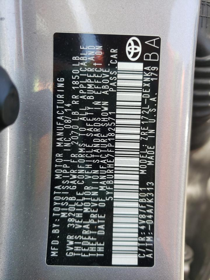Photo 10 from auction – 2015 TOYOTA COROLLA L with VIN 5YFBURHE7FP182571