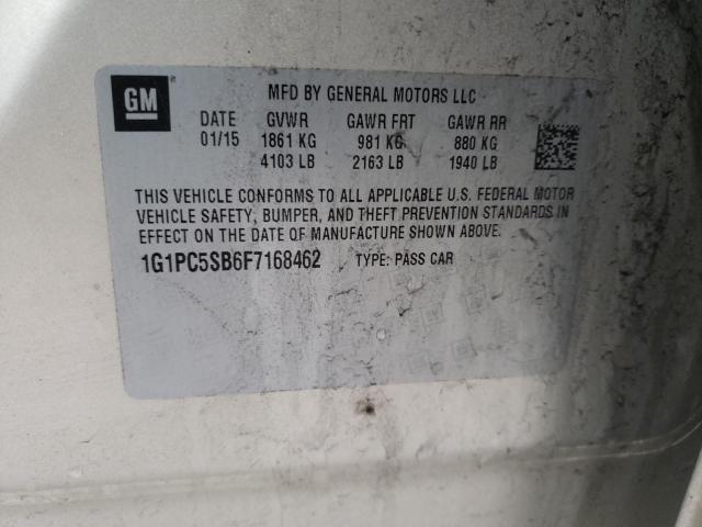 Photo 10 from auction – 2015 CHEVROLET CRUZE LT with VIN 1G1PC5SB6F7168462
