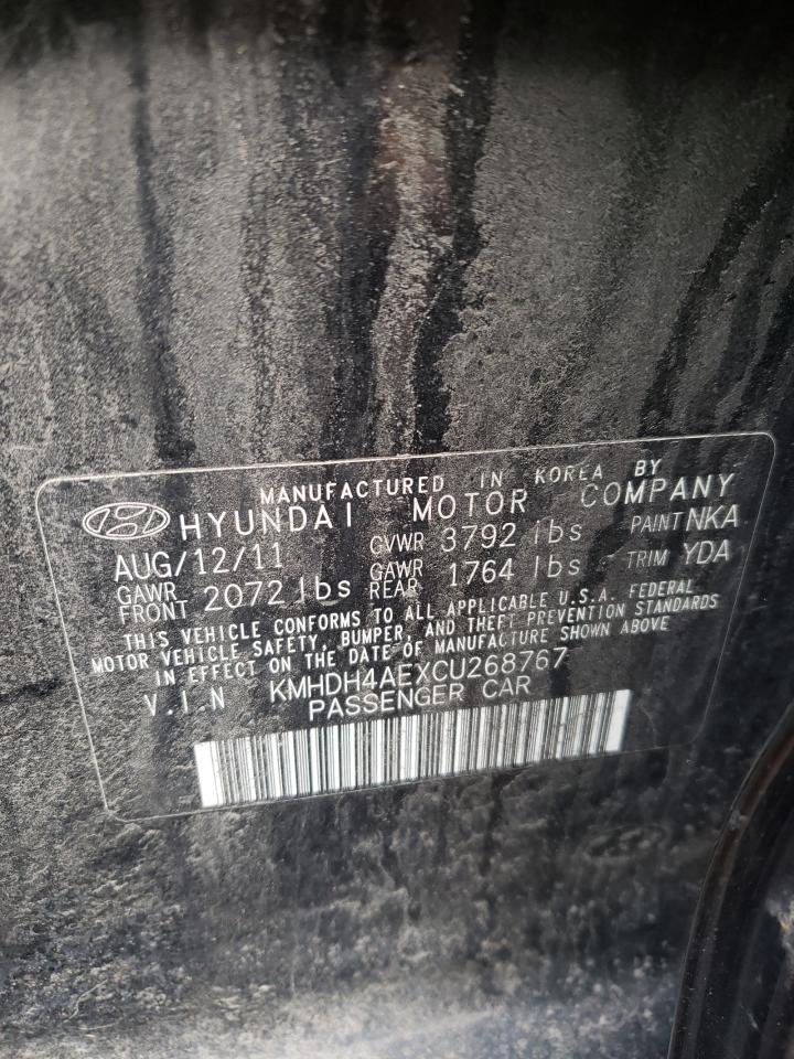 Photo 10 from auction – 2012 HYUNDAI ELANTRA GL with VIN KMHDH4AEXCU268767