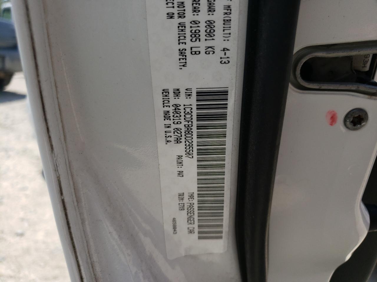 Photo 10 from auction – 2013 DODGE DART with VIN 1C3CDFBA8DD295507