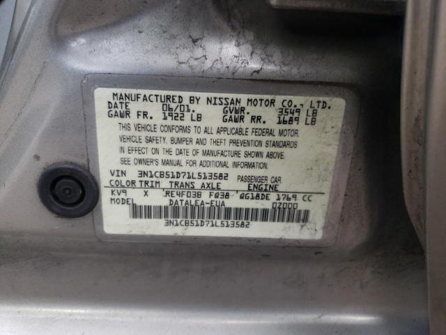 Photo 10 from auction – 2001 NISSAN SENTRA XE with VIN 3N1CB51D71L513582