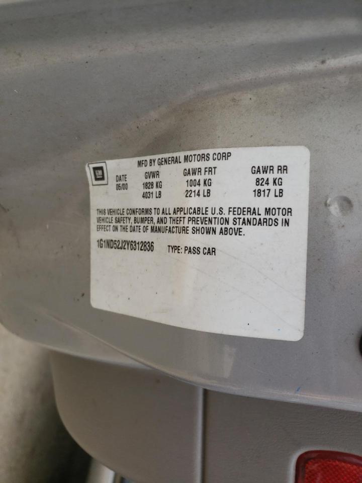 Photo 10 from auction – 2000 CHEVROLET MALIBU with VIN 1G1ND52J2Y6312836