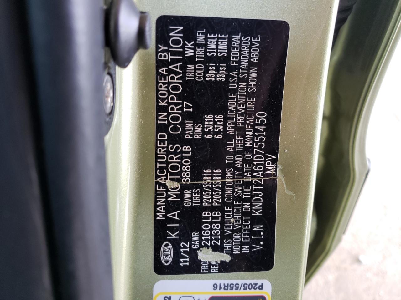 Photo 10 from auction – 2013 KIA SOUL + with VIN KNDJT2A61D7551450
