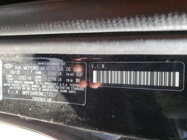 Photo 10 from auction – 2021 KIA FORTE FE with VIN 3KPF24AD5ME273557