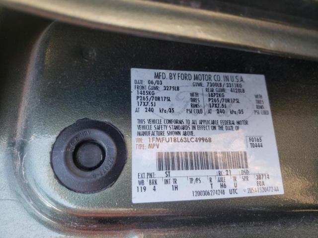 Photo 10 from auction – 2003 FORD EXPEDITION with VIN 1FMFU18L63LC49968