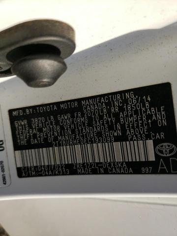 Photo 10 from auction – 2014 TOYOTA COROLLA L with VIN 2T1BURHE0EC193099