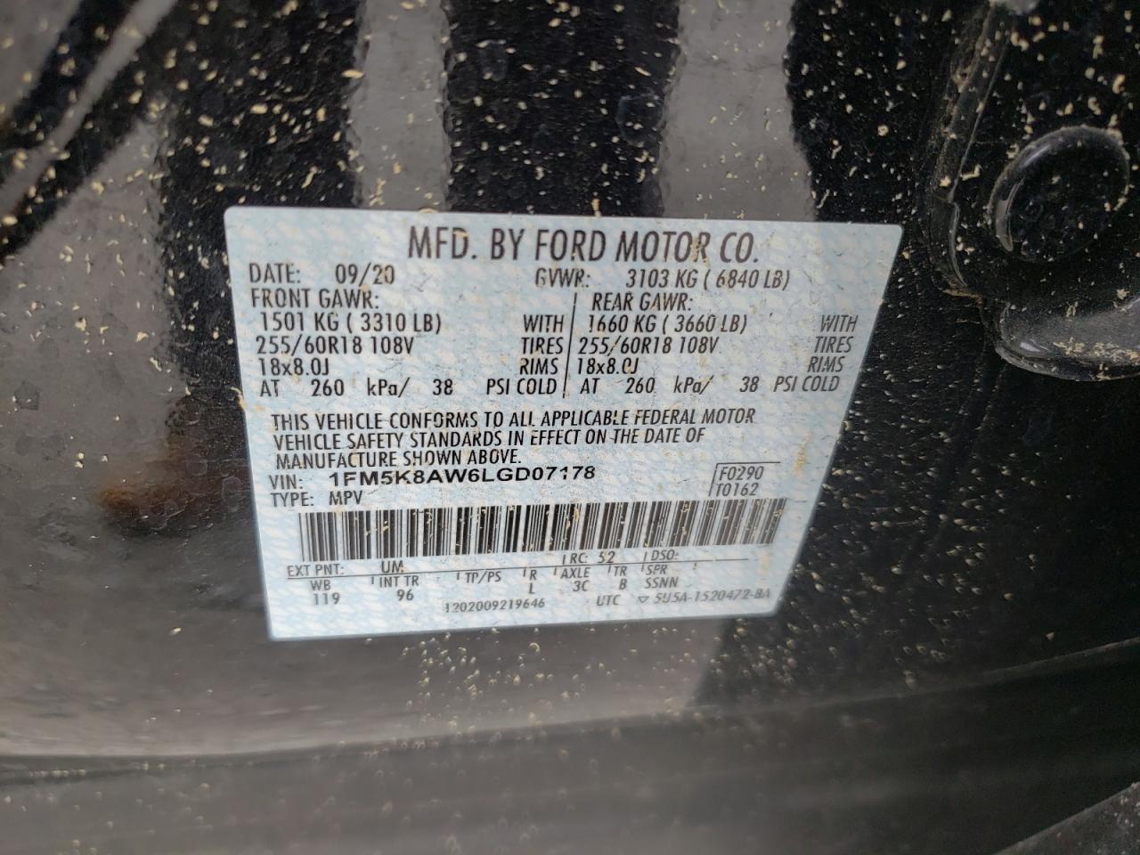 Photo 10 from auction – 2020 FORD EXPLORER P with VIN 1FM5K8AW6LGD07178