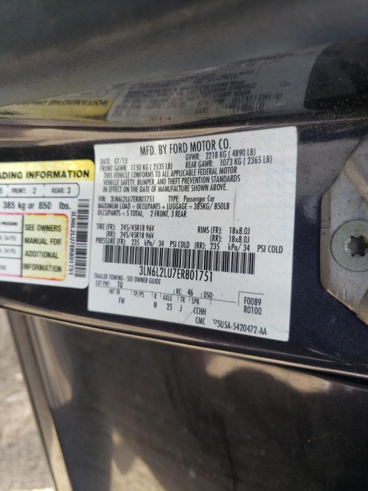 Photo 10 from auction – 2014 LINCOLN MKZ HYBRID with VIN 3LN6L2LU7ER801751