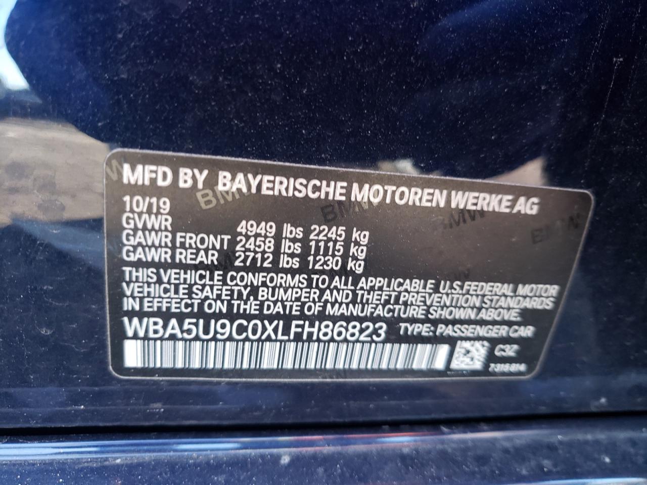 Photo 10 from auction – 2020 BMW M340XI with VIN WBA5U9C0XLFH86823