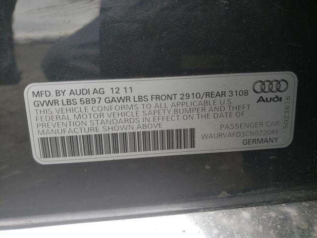 Photo 10 from auction – 2012 AUDI A8 L QUATT with VIN WAURVAFD3CN022085