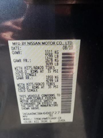 Photo 10 from auction – 2011 NISSAN ARMADA SV with VIN 5N1AA0NC3BN600727