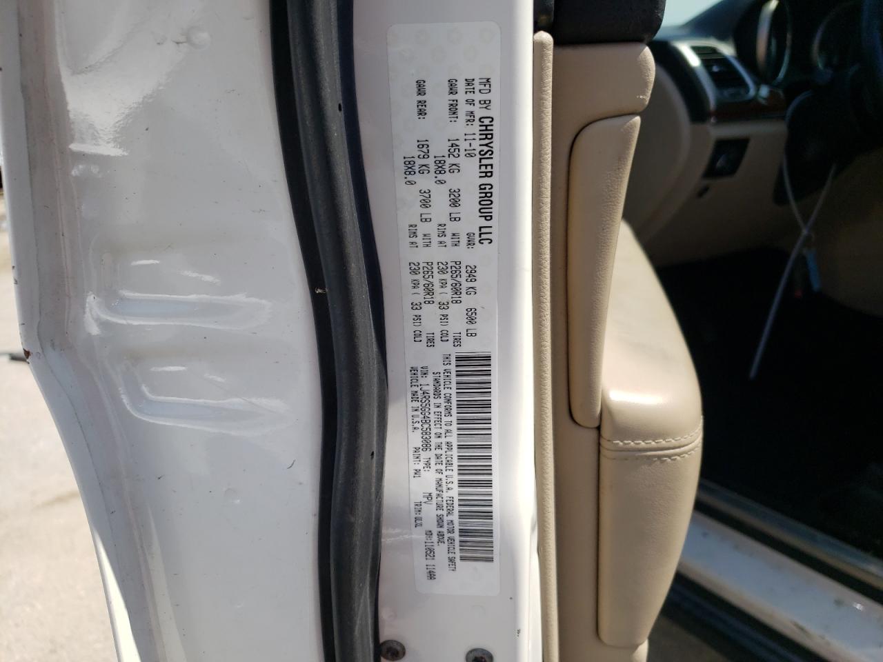 Photo 10 from auction – 2011 JEEP GRAND CHER with VIN 1J4RS5GG4BC583086