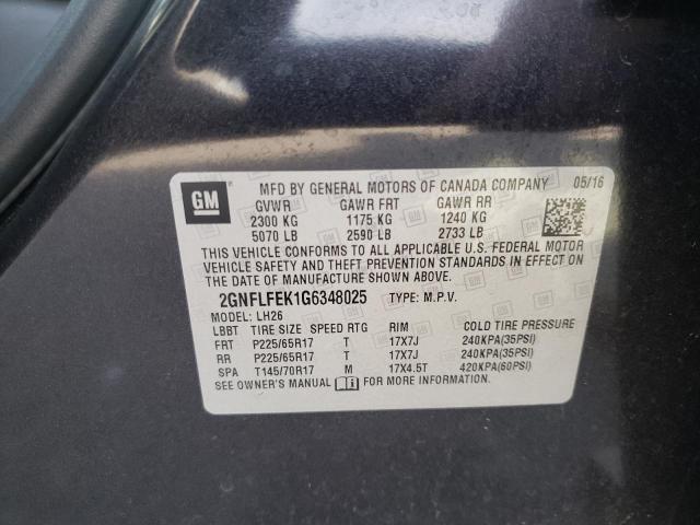 Photo 10 from auction – 2016 CHEVROLET EQUINOX LT with VIN 2GNFLFEK1G6348025