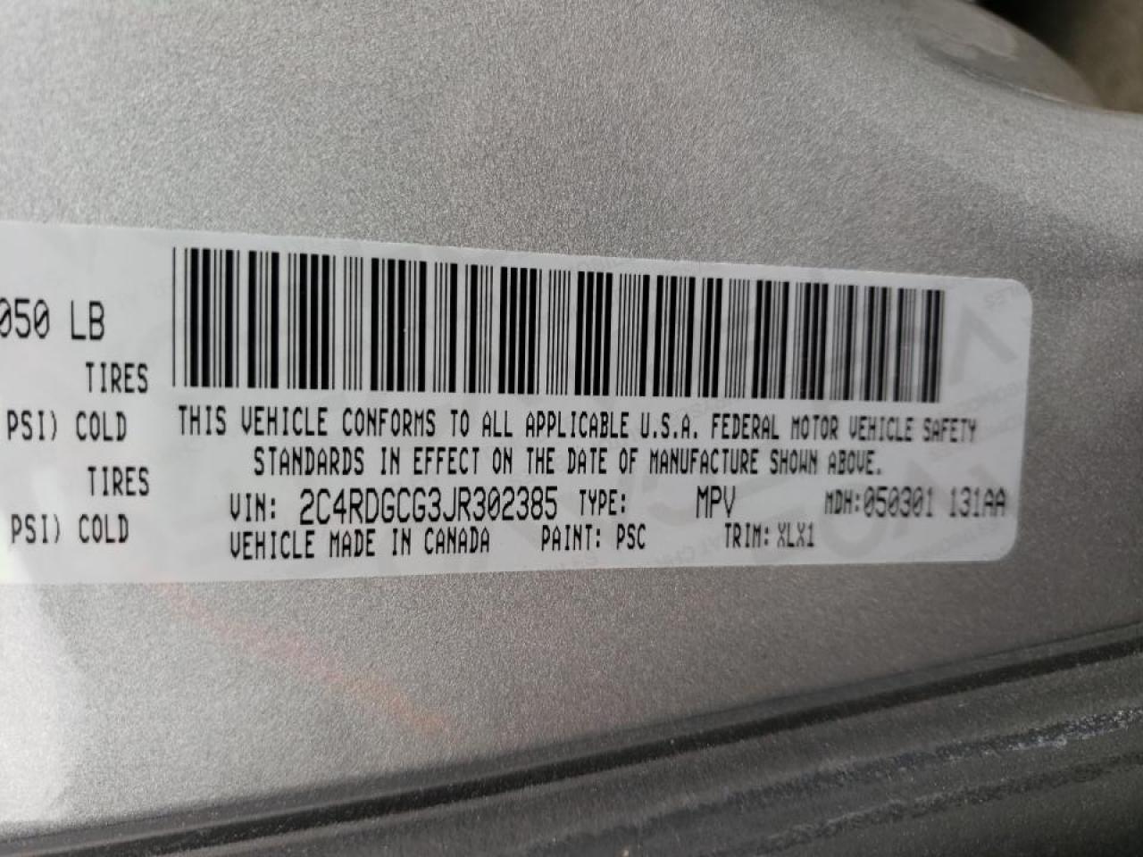 Photo 10 from auction – 2018 DODGE GRAND CARA with VIN 2C4RDGCG3JR302385