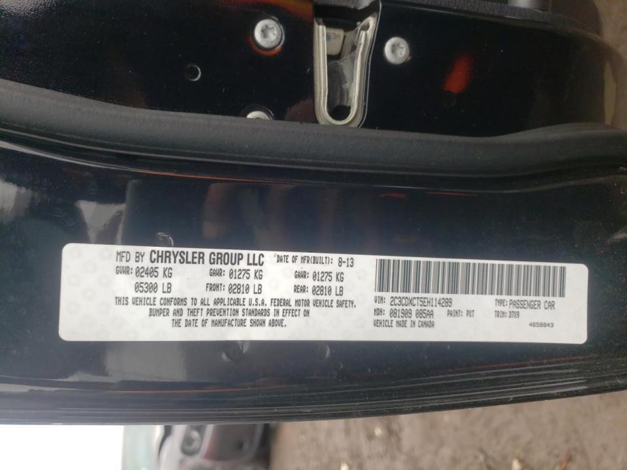 Photo 10 from auction – 2014 DODGE CHARGER R/ with VIN 2C3CDXCT5EH114289