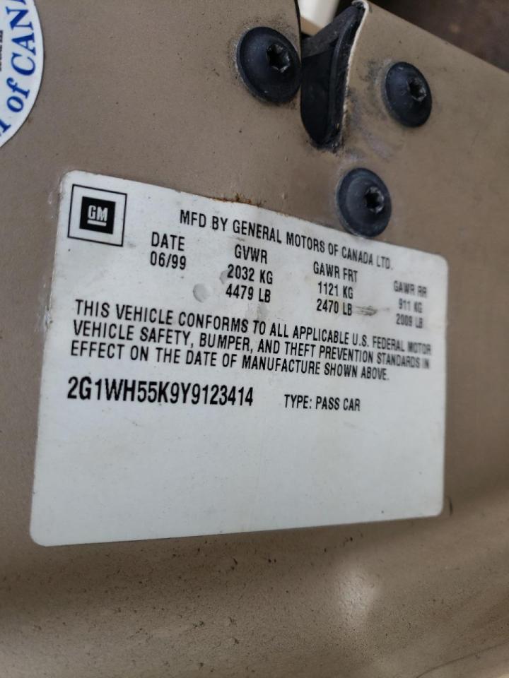 Photo 10 from auction – 2000 CHEVROLET IMPALA LS with VIN 2G1WH55K9Y9123414