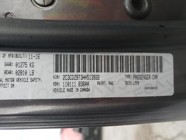 Photo 10 from auction – 2017 DODGE CHALLENGER with VIN 2C3CDZBT3HH513932