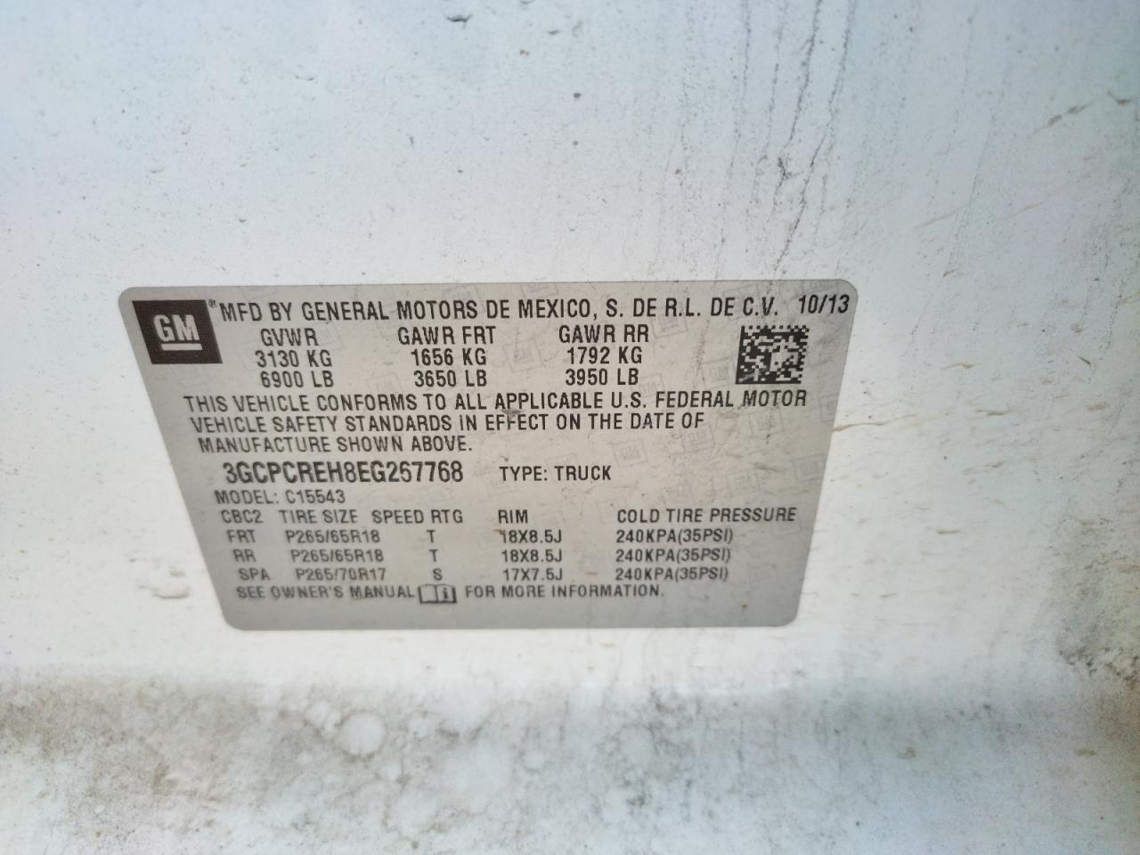 Photo 10 from auction – 2014 CHEVROLET SILVERADO with VIN 3GCPCREH8EG267768