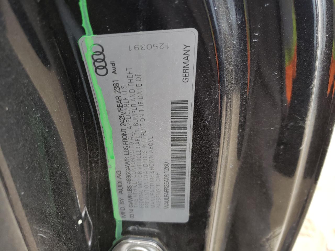 Photo 10 from auction – 2014 AUDI A5 PREMIUM with VIN WAULFAFR2EA061260