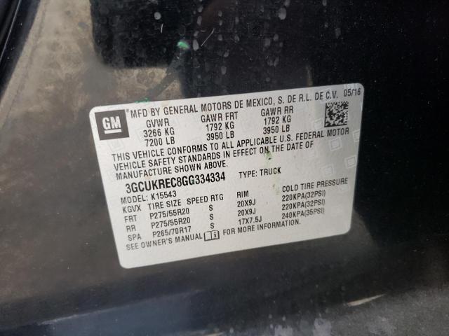 Photo 10 from auction – 2016 CHEVROLET SILVERADO with VIN 3GCUKREC8GG334334
