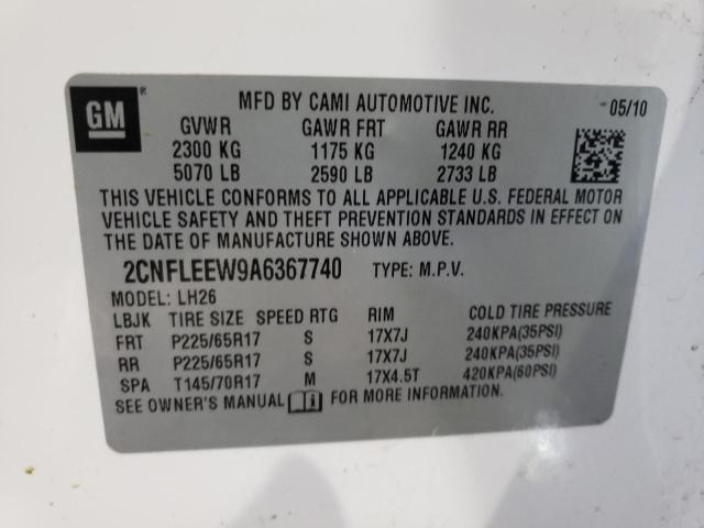Photo 10 from auction – 2010 CHEVROLET EQUINOX LT with VIN 2CNFLEEW9A6367740