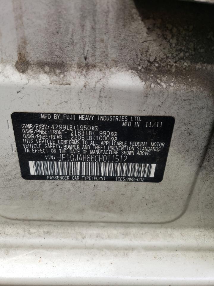 Photo 10 from auction – 2012 SUBARU IMPREZA LI with VIN JF1GJAH66CH011512