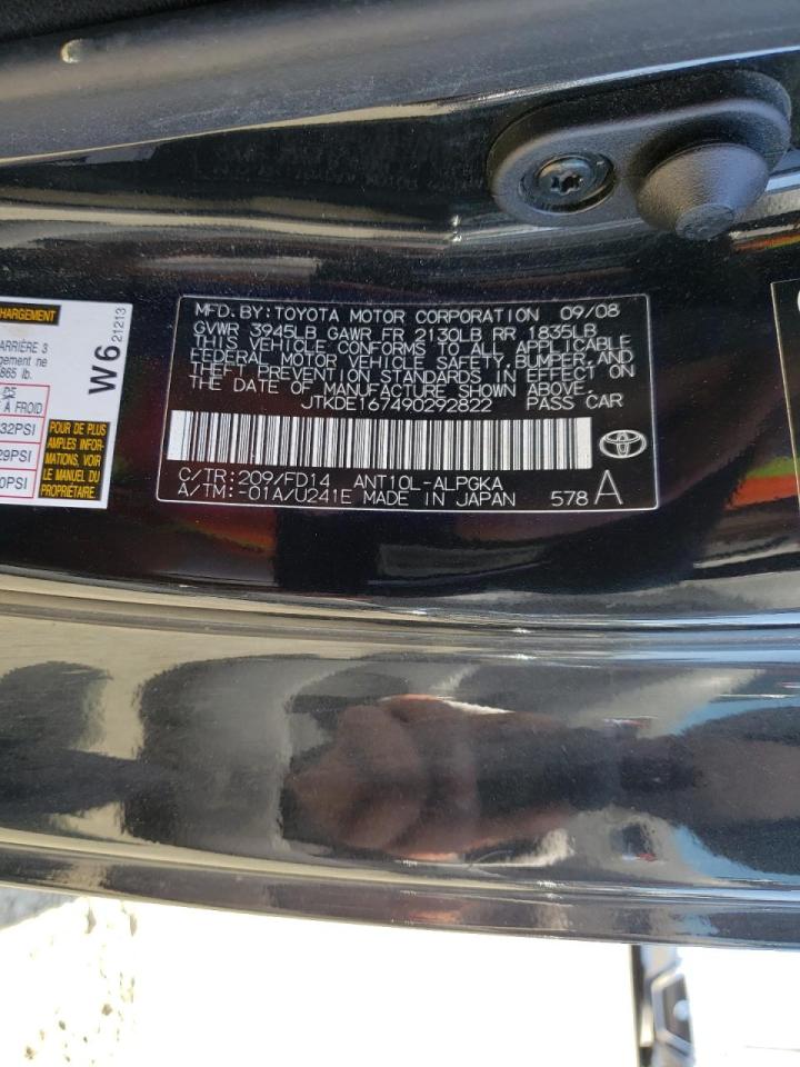 Photo 10 from auction – 2009 SCION TC with VIN JTKDE167490292822