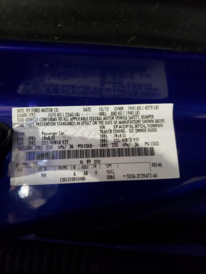 Photo 10 from auction – 2013 FORD FOCUS ST with VIN 1FADP3L97DL108800
