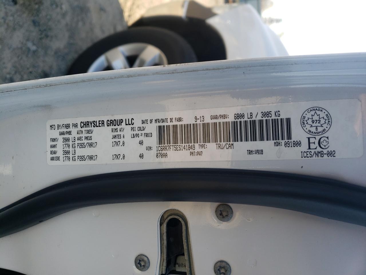Photo 10 from auction – 2014 RAM 1500 ST with VIN 1C6RR7FT5ES141849