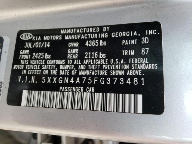 Photo 10 from auction – 2015 KIA OPTIMA EX with VIN 5XXGN4A75FG373481