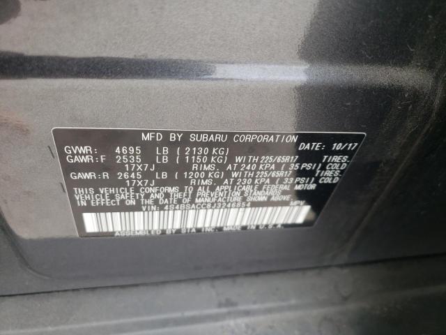 SUBARU OUTBACK 2. 2018 with VIN 4S4BSACC8J3246854 - Photo from auction