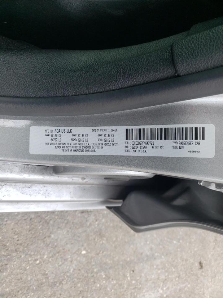 Photo 10 from auction – 2015 CHRYSLER 200 S with VIN 1C3CCCBG7FN647723