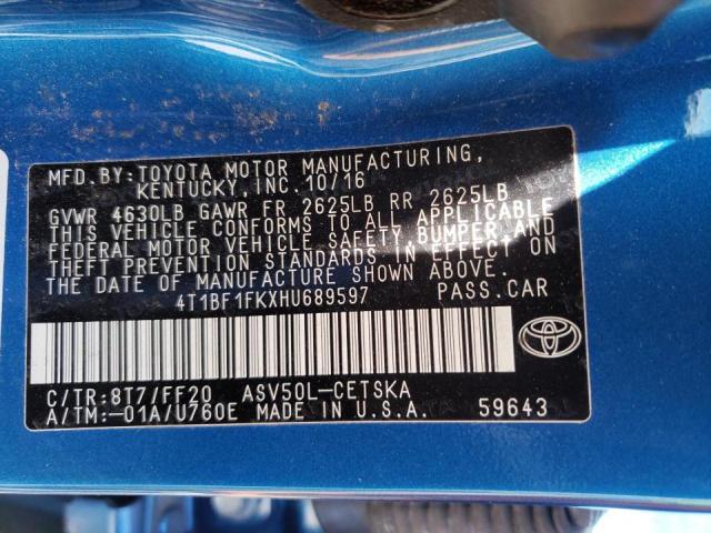 Photo 10 from auction – 2017 TOYOTA CAMRY LE with VIN 4T1BF1FKXHU689597
