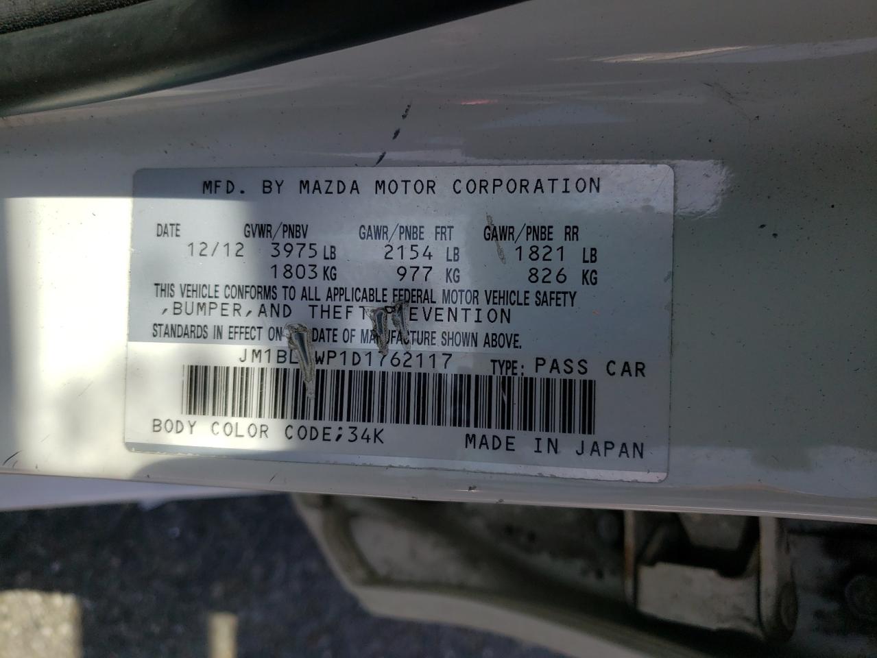 Photo 10 from auction – 2013 MAZDA 3 I with VIN JM1BL1WP1D1762117