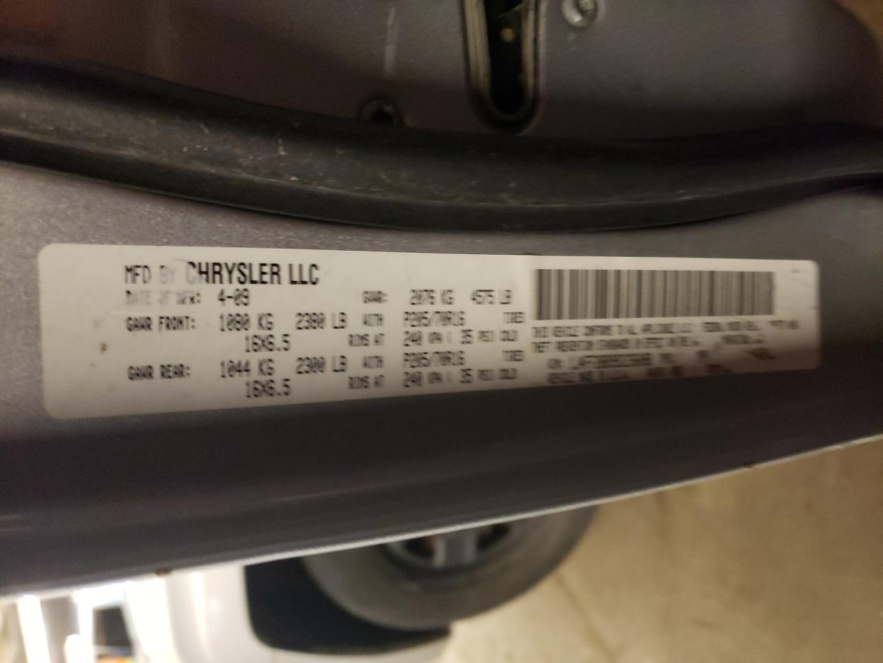 Photo 10 from auction – 2009 JEEP PATRIOT SP with VIN 1J4FF28B99D236088