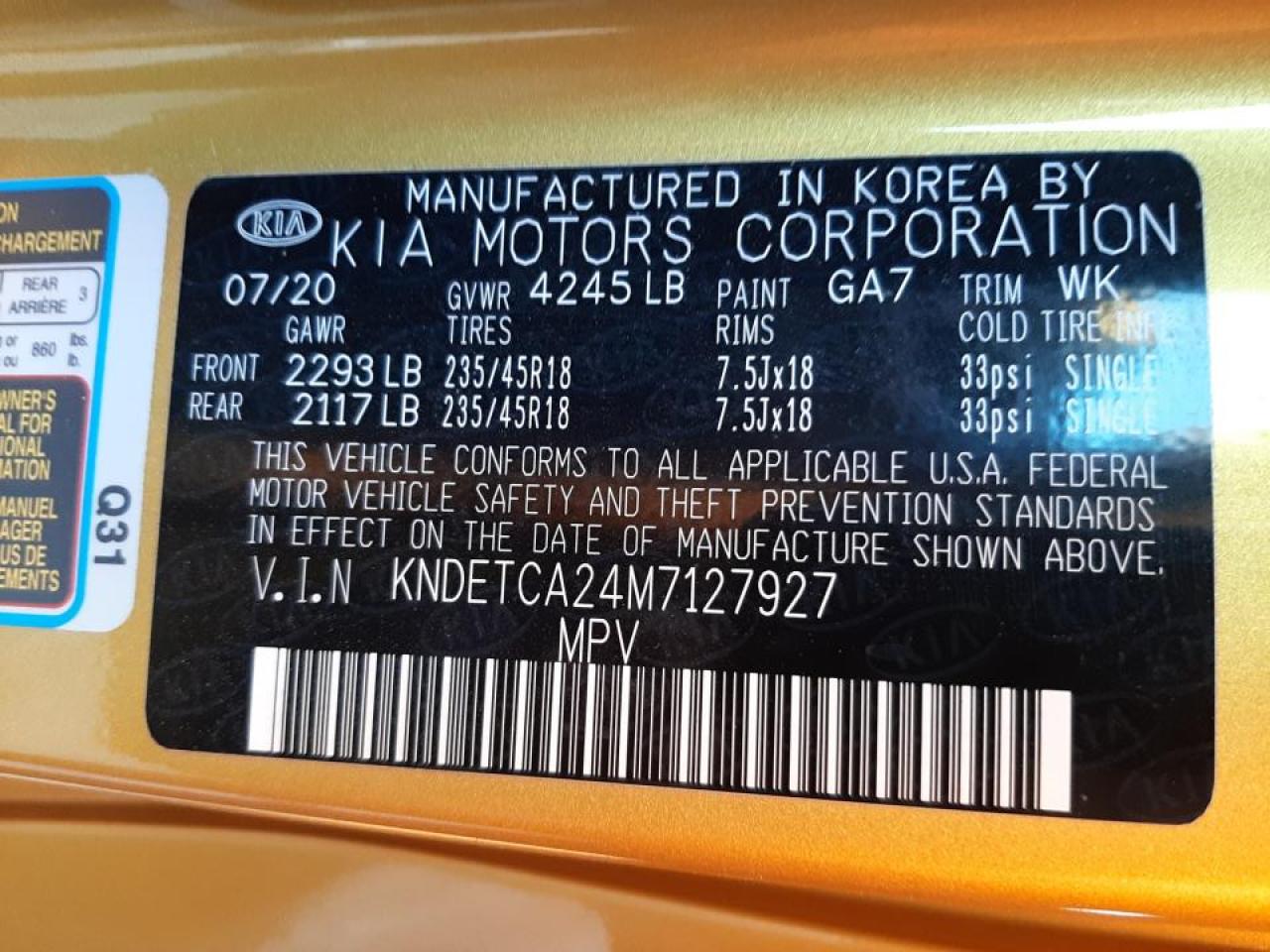 Photo 10 from auction – 2021 KIA SELTOS SX with VIN KNDETCA24M7127927